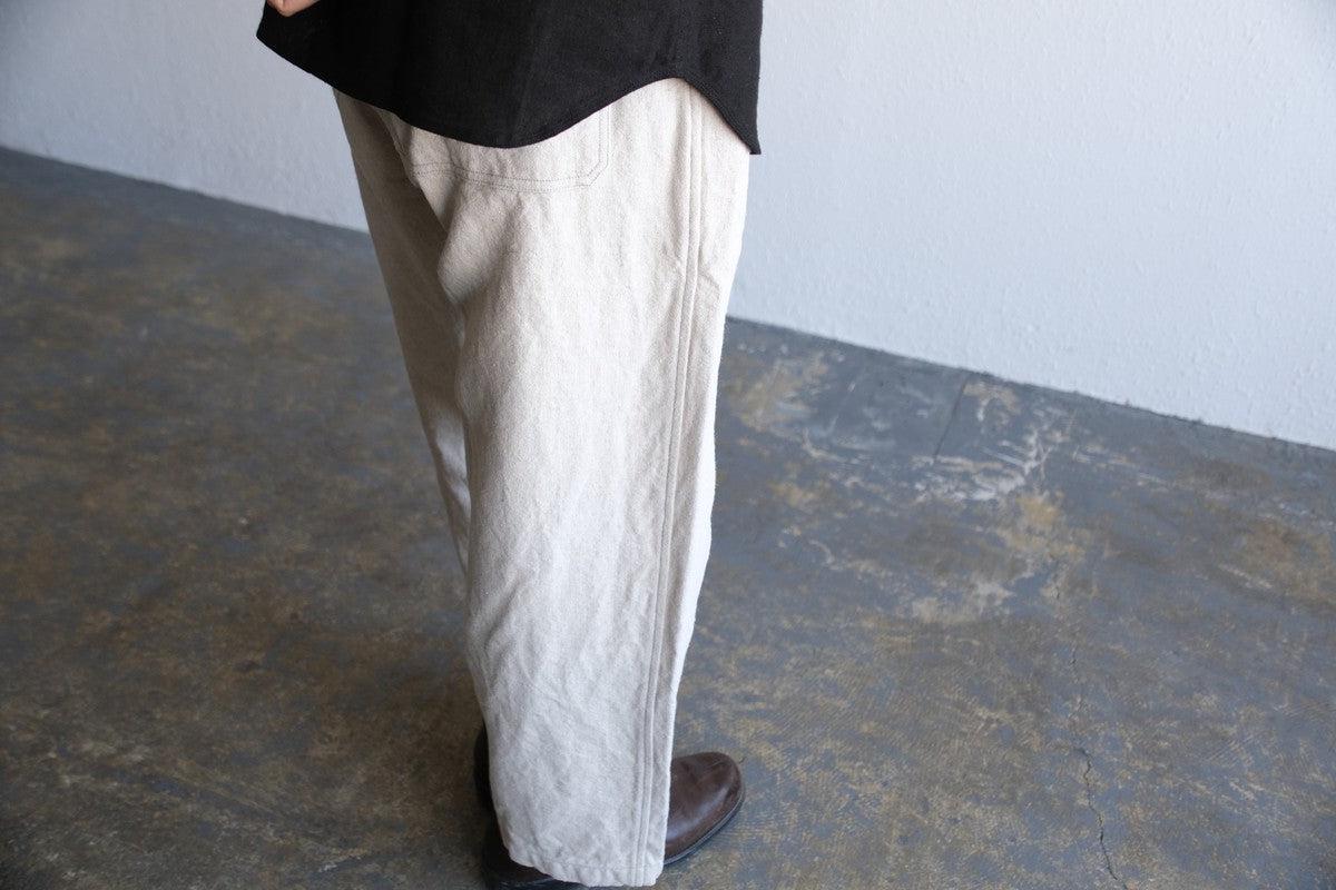 MITTAN / 亜麻苧麻ワイドパンツ 黒 PT-92 / unisex