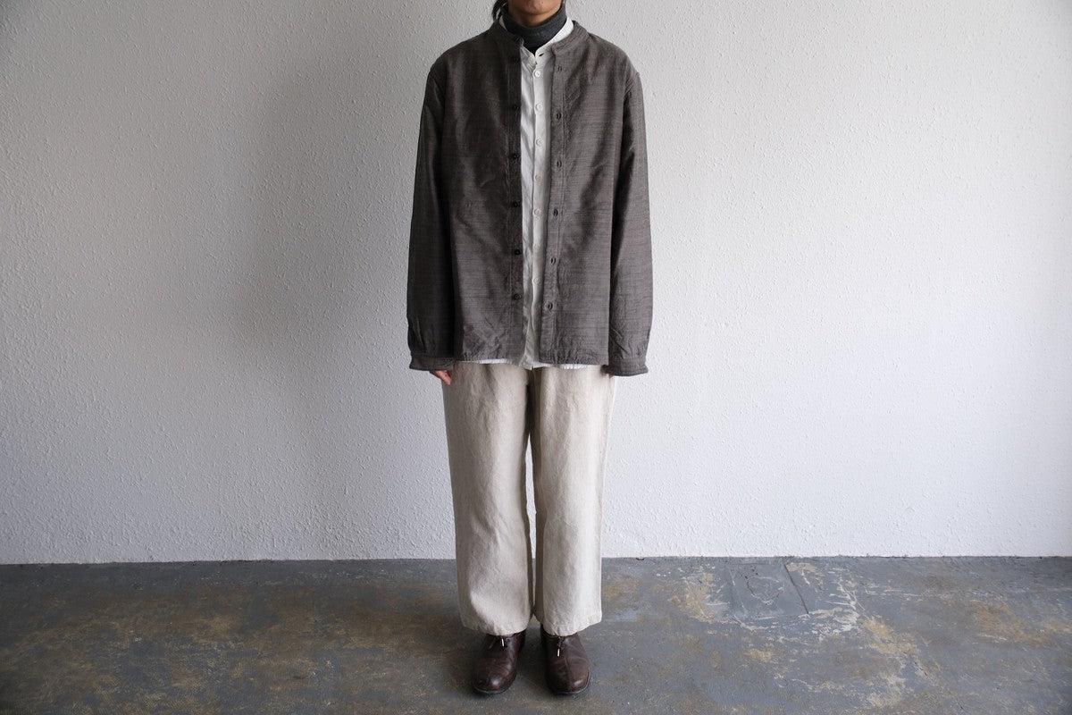 MITTAN / 毛綿三重織シャツ 茶がさね SH-112 / unisex