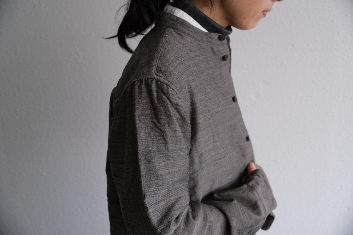 MITTAN / 毛綿三重織シャツ 茶がさね SH-112 / unisex