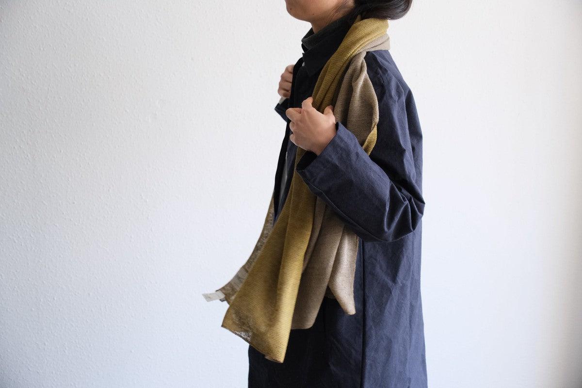 リネンニットストール｜レッド×スカーレットオレンジ
