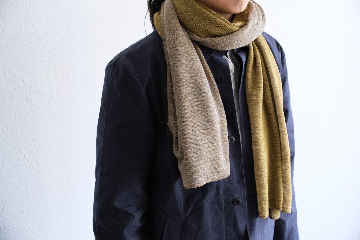 リネンニットストール｜レッド×スカーレットオレンジ