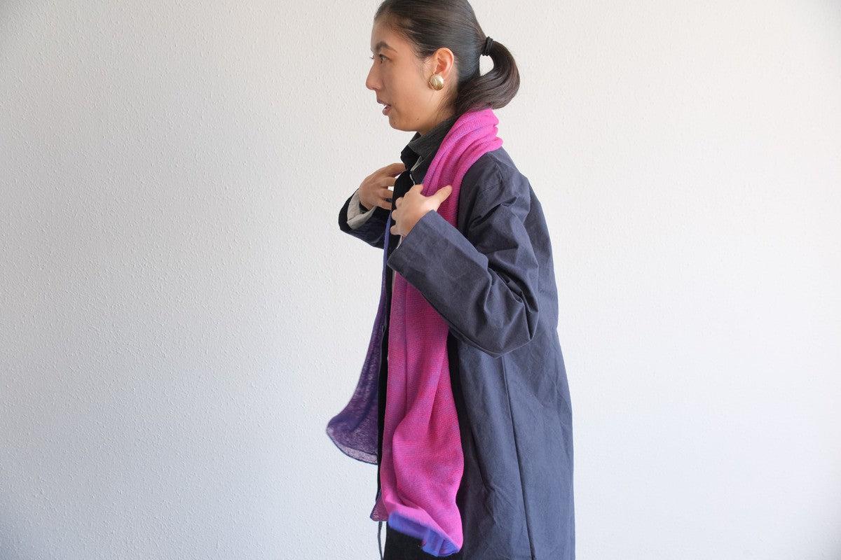 リネンニットストール｜ピアニー×Dインク