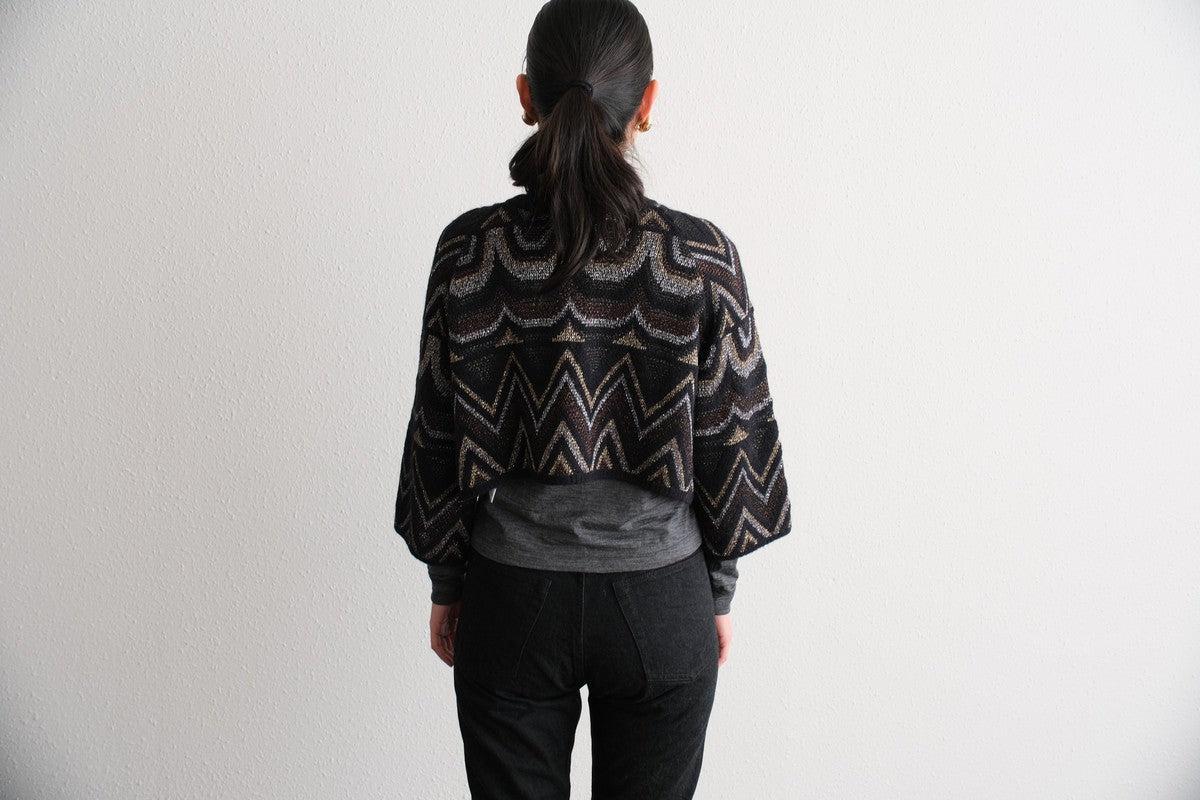 【new】enrica ジャガードニット ボレロ / black