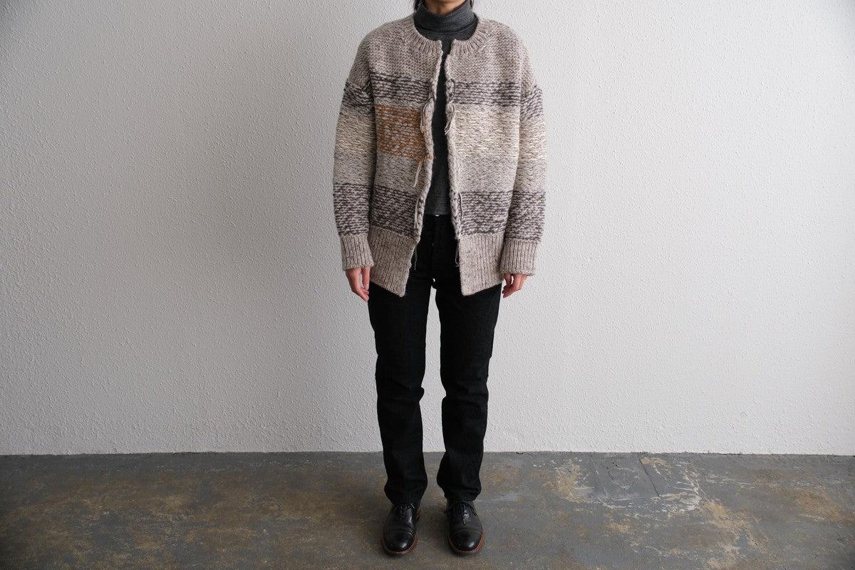 【new】enrica 厚手ニットカーディガン マルチボーダー