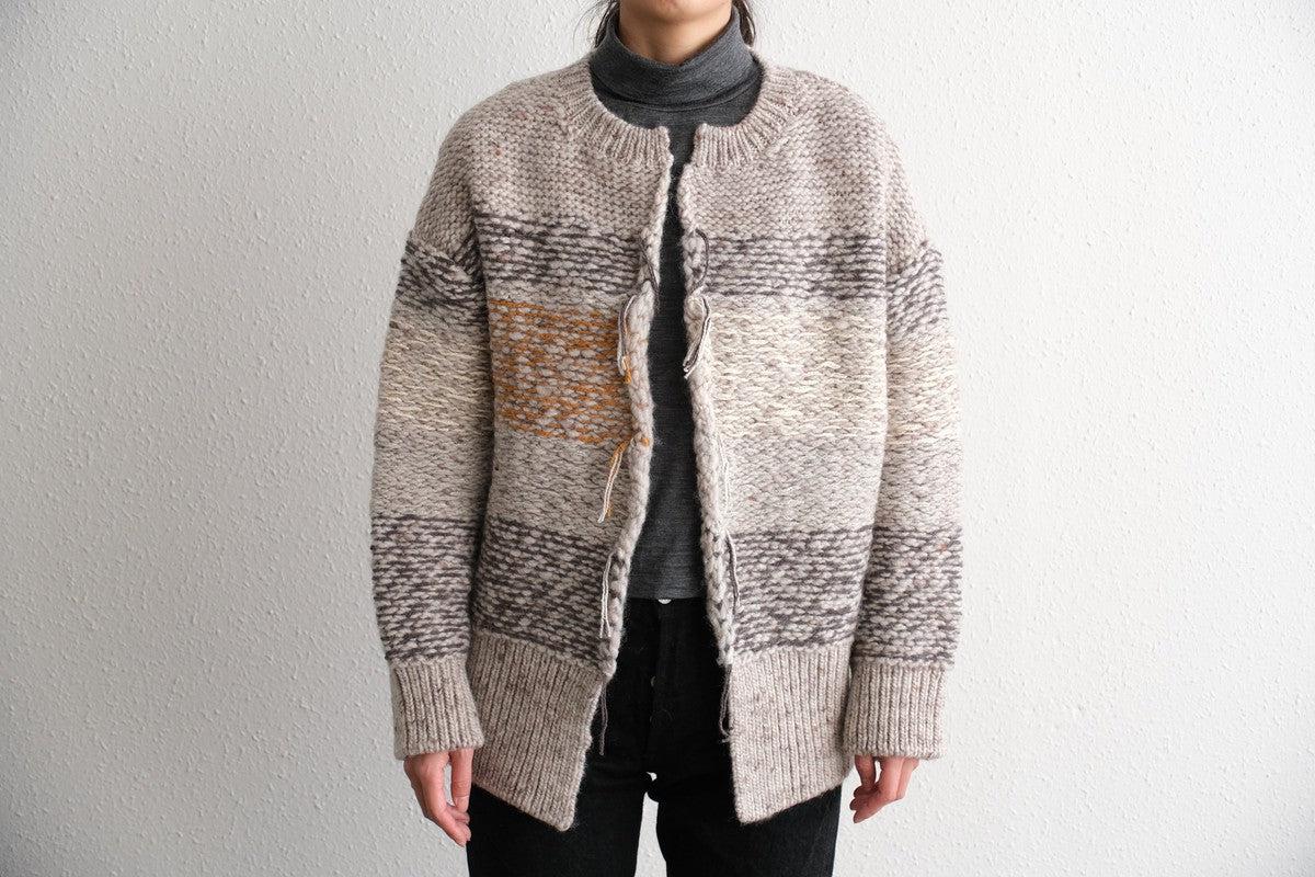 【new】enrica 厚手ニットカーディガン マルチボーダー