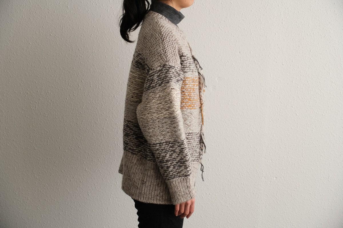 【new】enrica 厚手ニットカーディガン マルチボーダー