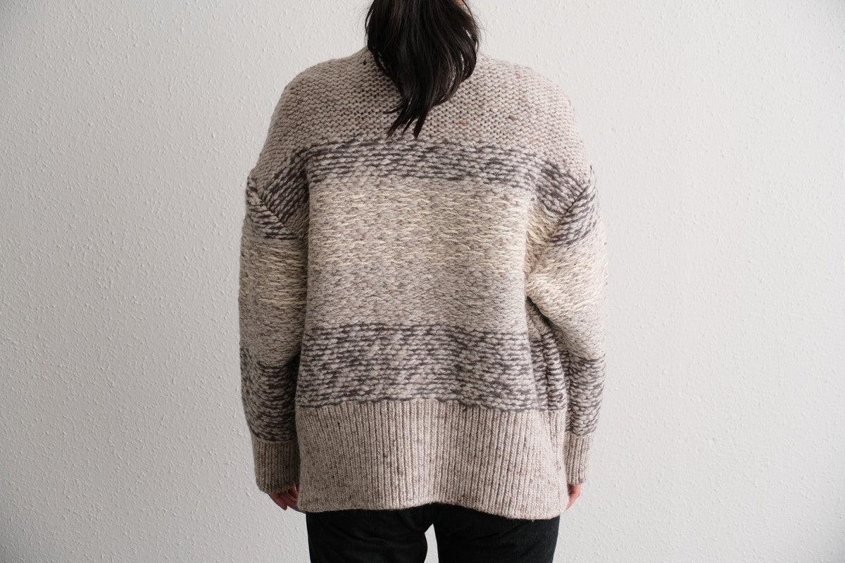 【new】enrica 厚手ニットカーディガン マルチボーダー