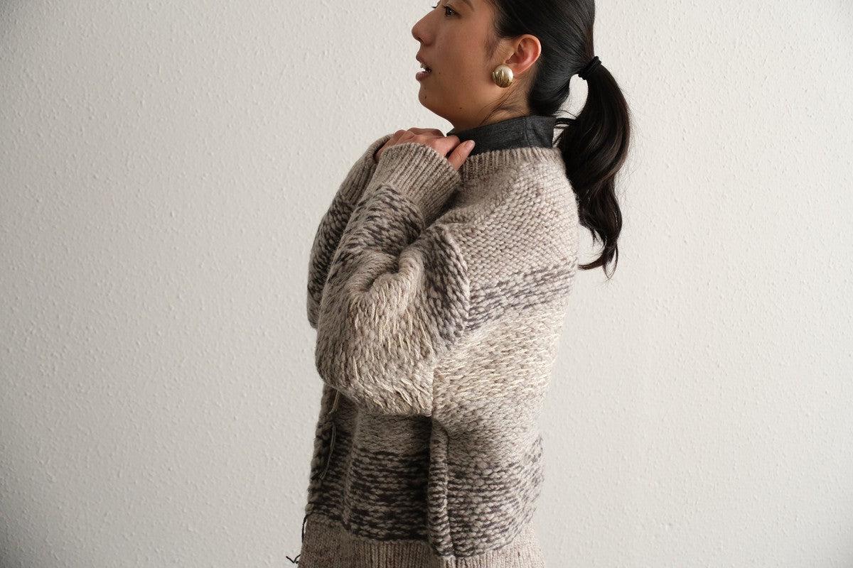 【new】enrica 厚手ニットカーディガン マルチボーダー