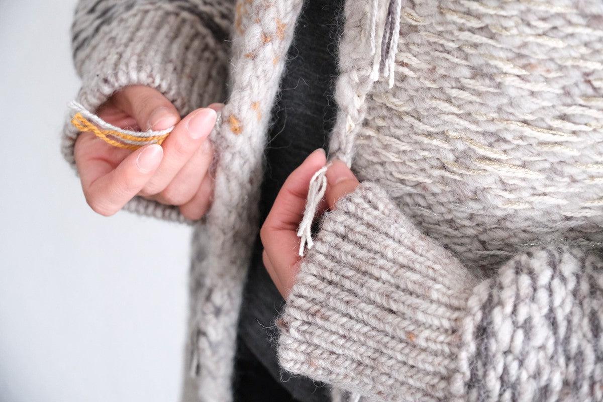 【new】enrica 厚手ニットカーディガン マルチボーダー