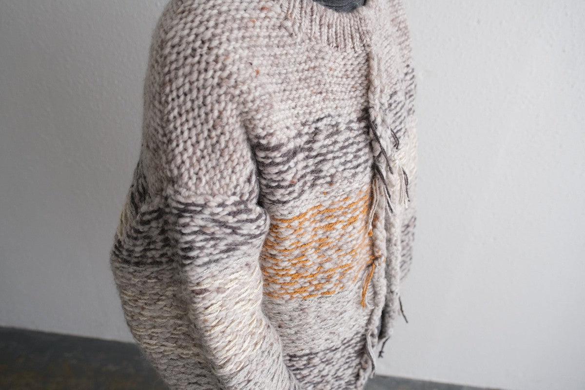 【new】enrica 厚手ニットカーディガン マルチボーダー