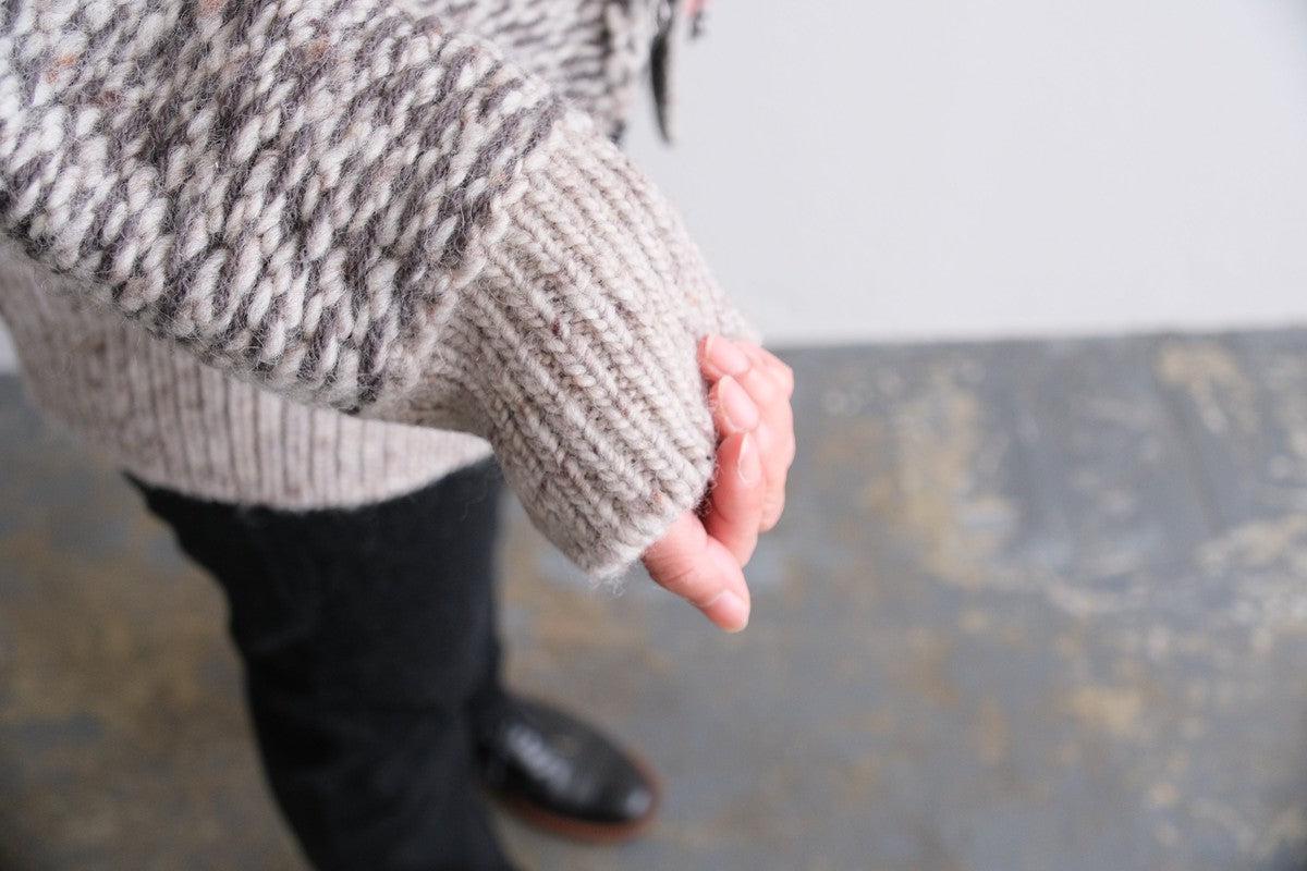 【new】enrica 厚手ニットカーディガン マルチボーダー