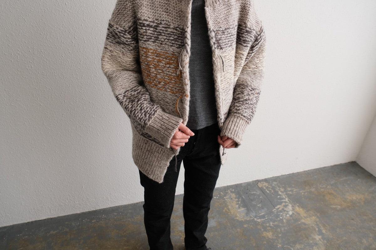 【new】enrica 厚手ニットカーディガン マルチボーダー