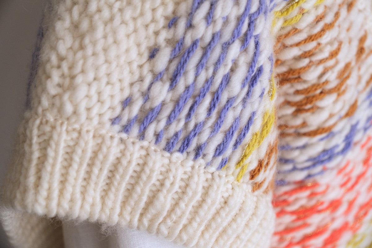 【new】enrica 厚手ニットチュニックベスト マルチボーダー