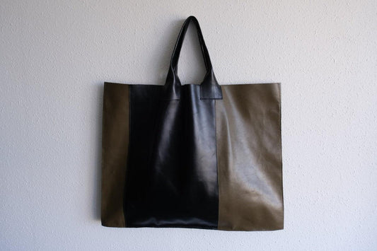 ビッグレザートートバッグ パッチワーク（F）