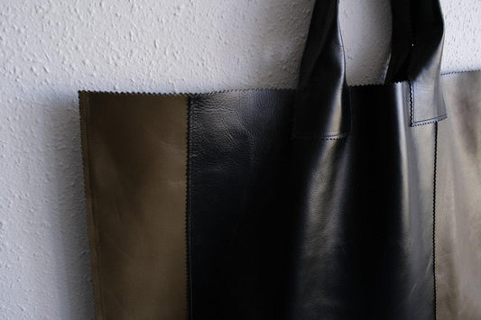 ビッグレザートートバッグ パッチワーク（F）