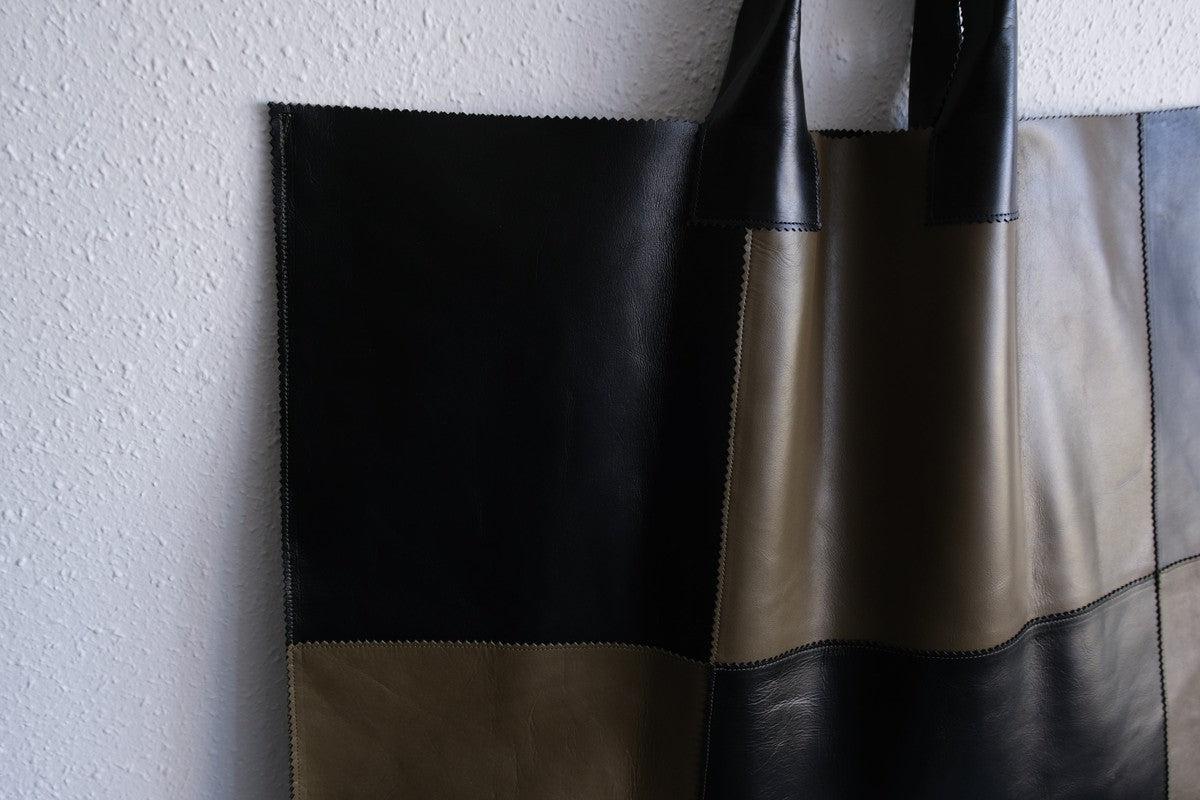 ビッグレザートートバッグ パッチワーク（F）