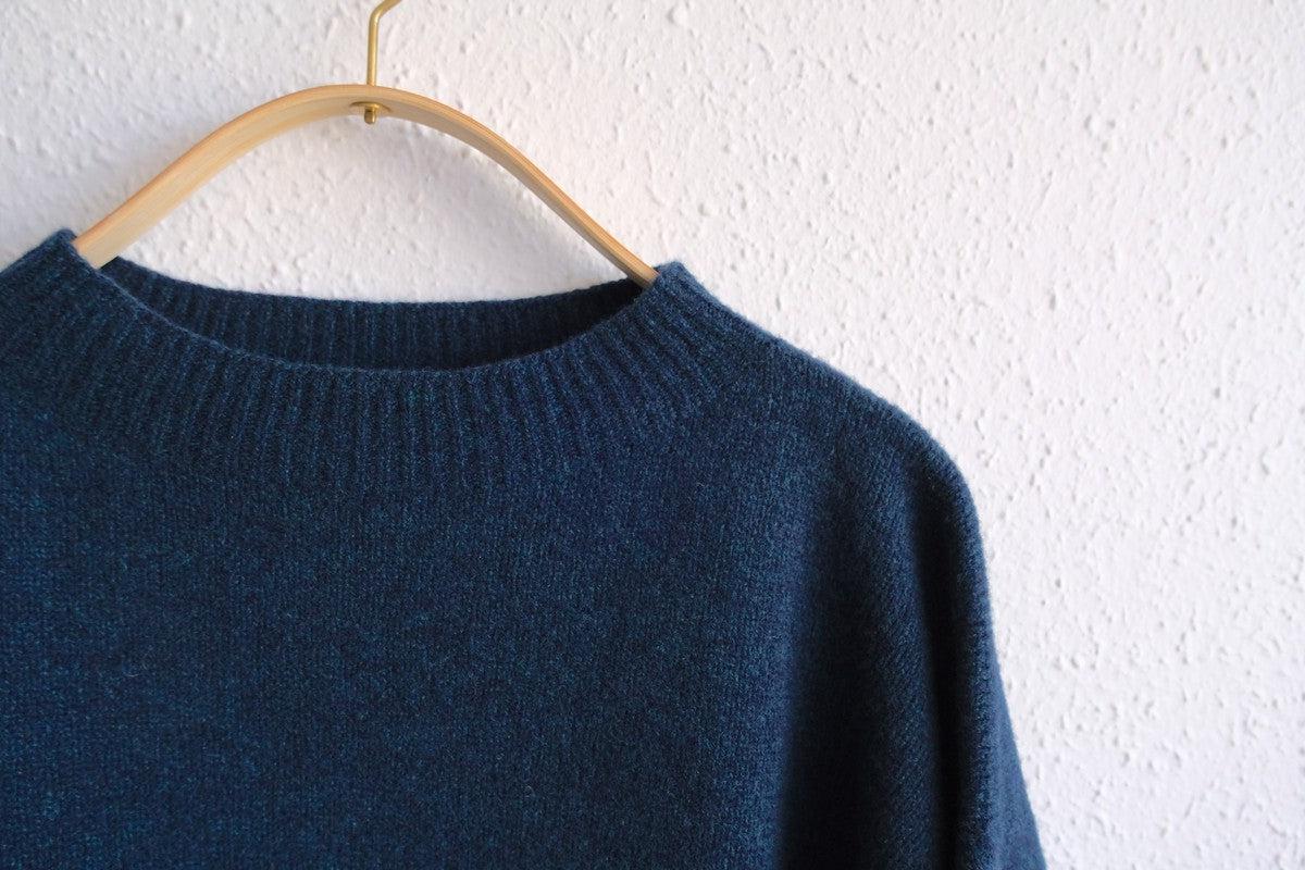 MITTAN / ウルグアイウールセーター 紺緑 KN-20 / unisex