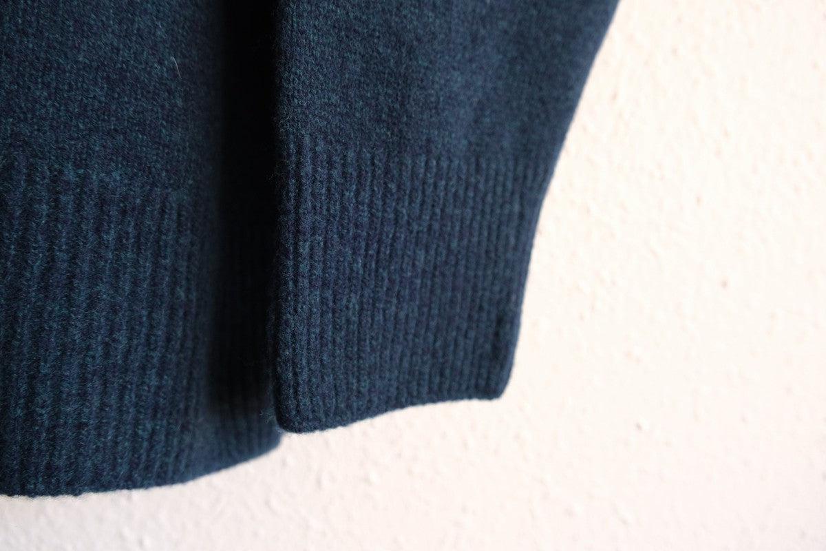 MITTAN / ウルグアイウールセーター 紺緑 KN-20 / unisex
