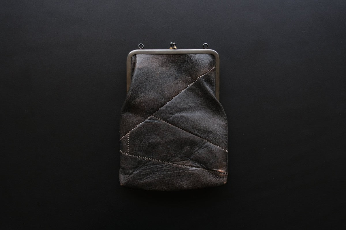 レザーショルダーポーチ ＜鹿革鉄媒染＞ ｜SLAO-08D
