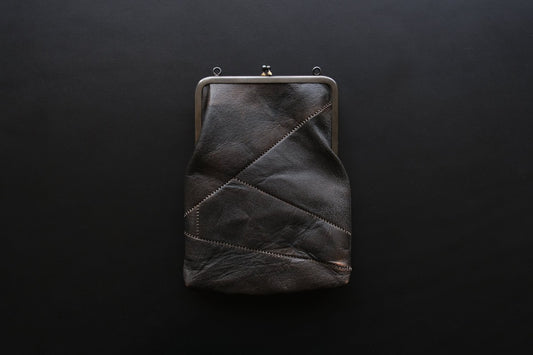 レザーショルダーポーチ ＜鹿革鉄媒染＞ ｜SLAO-08D