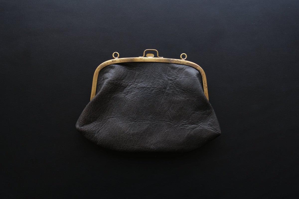 レザーショルダーポーチ ＜鹿革鉄媒染＞ ｜SLAO-02SD