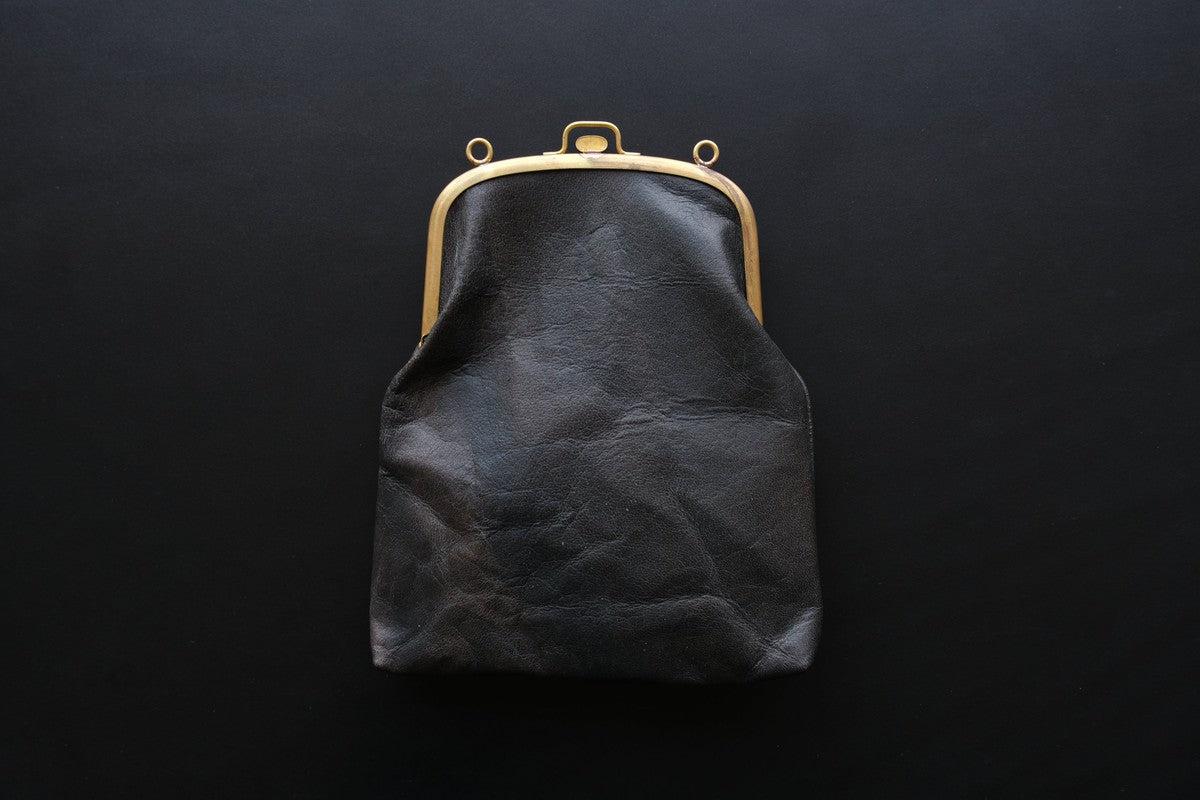 レザーショルダーポーチ ＜鹿革鉄媒染＞ ｜SHO-65D