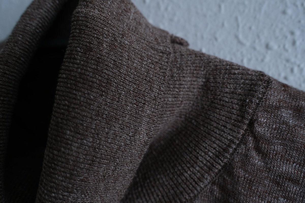 リネンニット タートルネック長袖二重プルオーバー｜レディース｜ブラウン