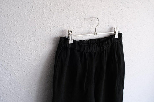 MITTAN / 亜麻苧麻ロングパンツ 黒 PT-91 / unisex