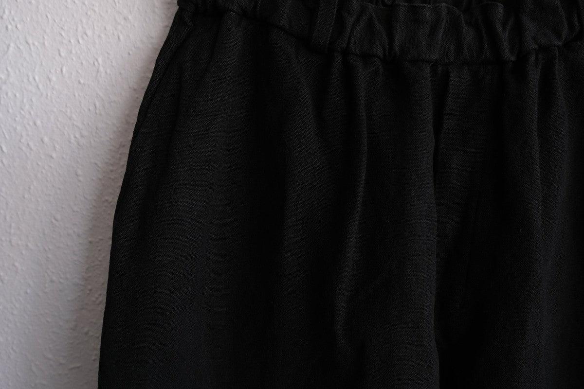 MITTAN / 亜麻苧麻ロングパンツ 黒 PT-91 / unisex