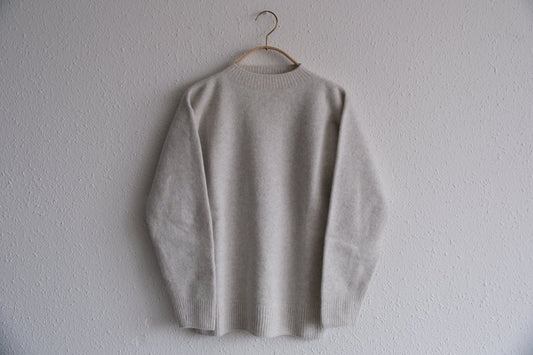 MITTAN / ウルグアイウールセーター 薄灰 KN-20 / unisex