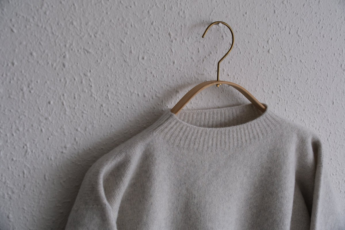 MITTAN / ウルグアイウールセーター 薄灰 KN-20 / unisex