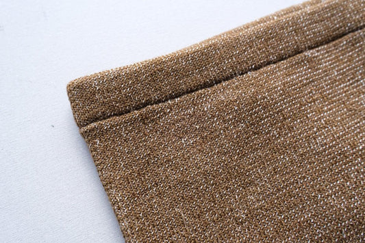 リネンウール腹巻きパンツ｜カーキ