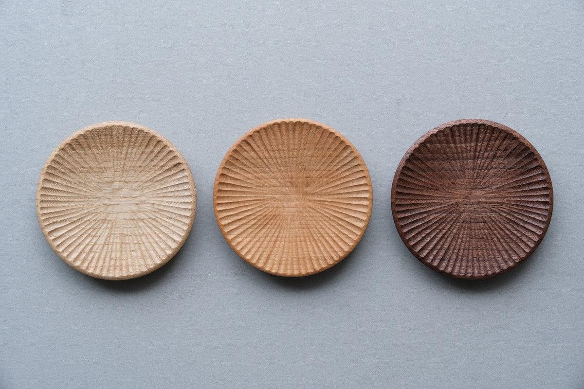 ハツリ小皿 ウォールナット｜オイル・蜜蝋仕上げ