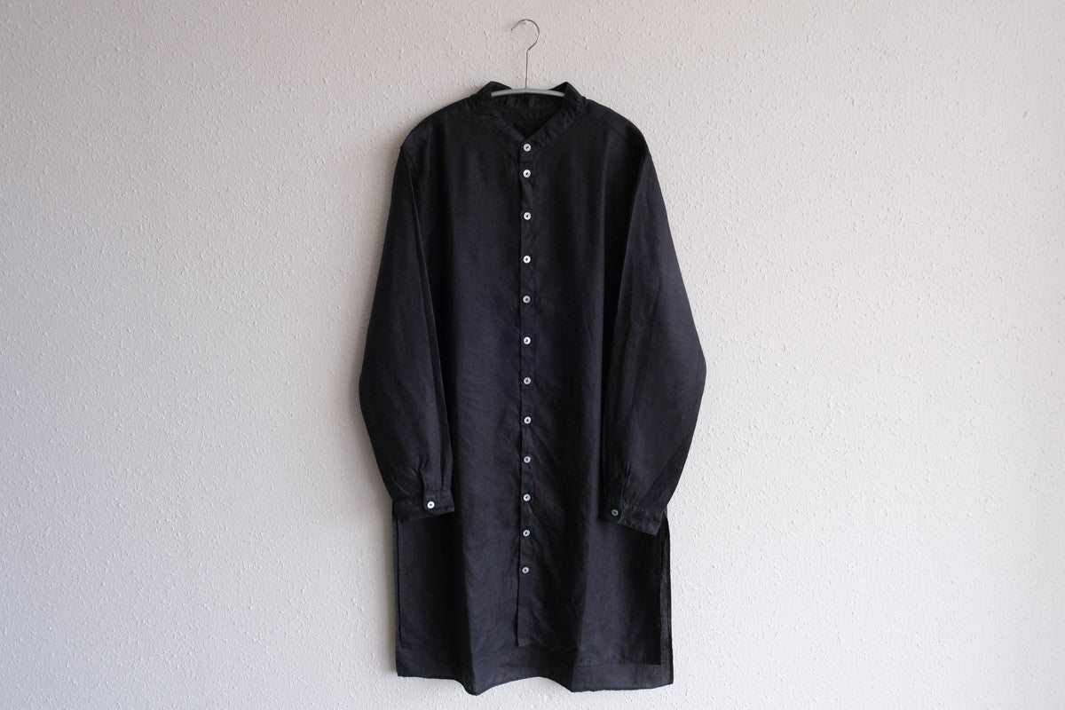 MITTAN / 大麻ロングシャツ 墨黒 SH-133 / unisex