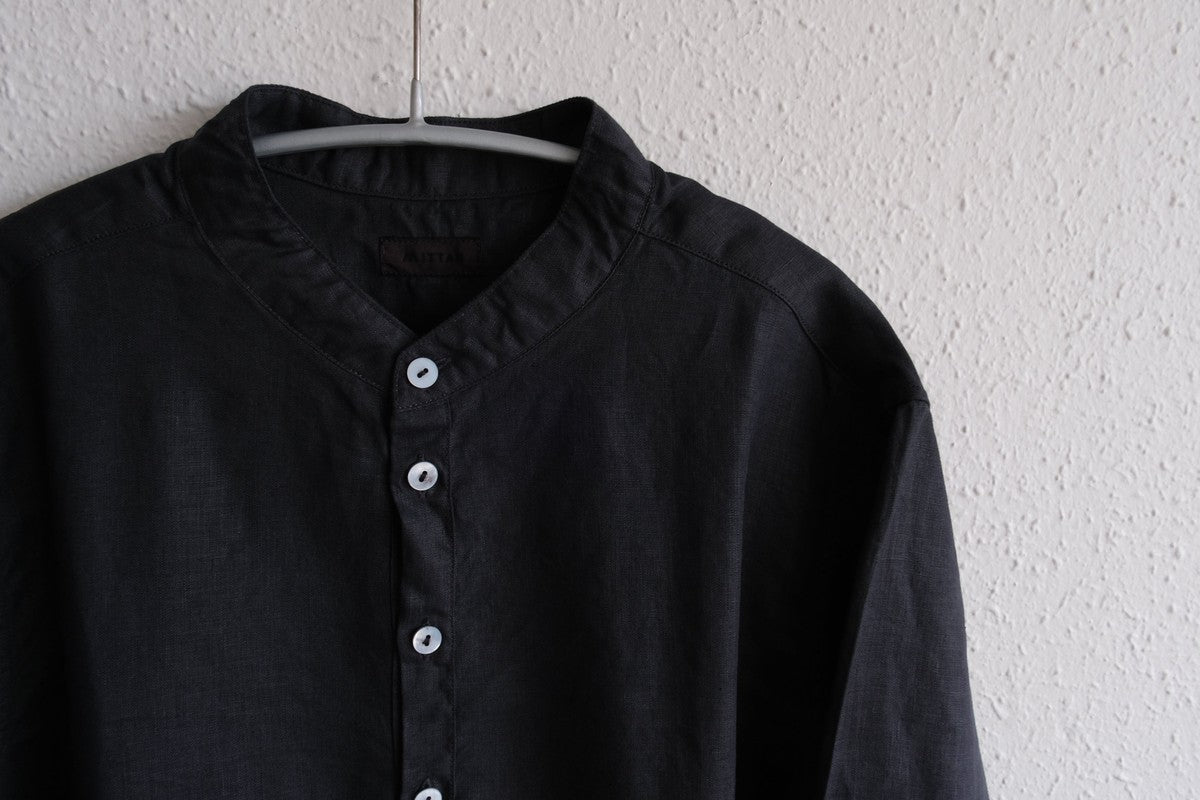 MITTAN / 大麻ロングシャツ 墨黒 SH-133 / unisex