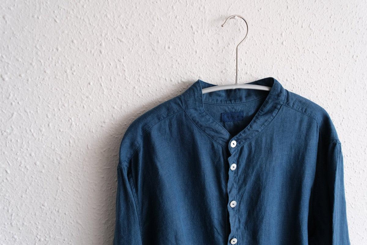 MITTAN / 大麻シャツ 藍×胡桃 SH-132C / unisex