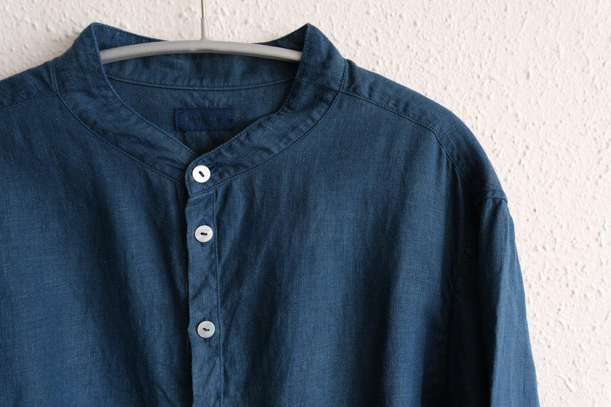 MITTAN / 大麻シャツ 藍×胡桃 SH-132C / unisex