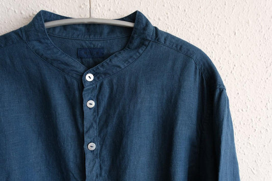 MITTAN / 大麻シャツ 藍×胡桃 SH-132C / unisex