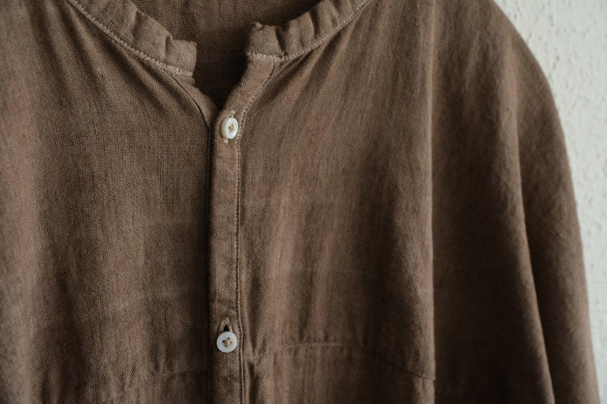 MITTAN / 半袖カディシャツ ベンガラ灰茶 SH-90B / unisex