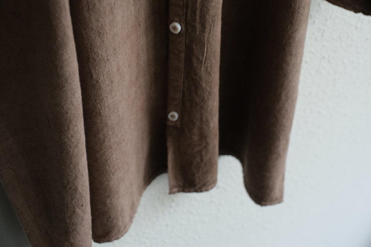 MITTAN / 半袖カディシャツ ベンガラ灰茶 SH-90B / unisex