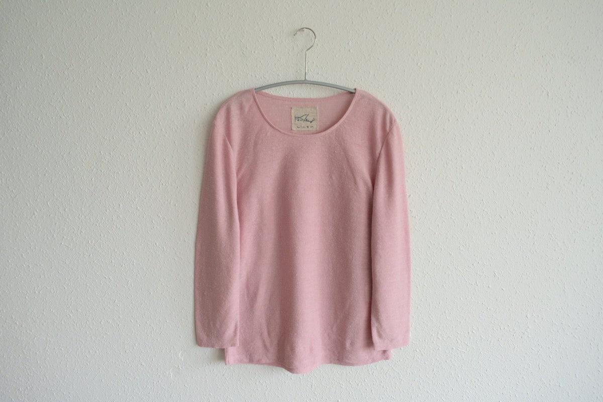 リネンコットンアンダーウェア7分袖｜レディース｜マカロンピンク