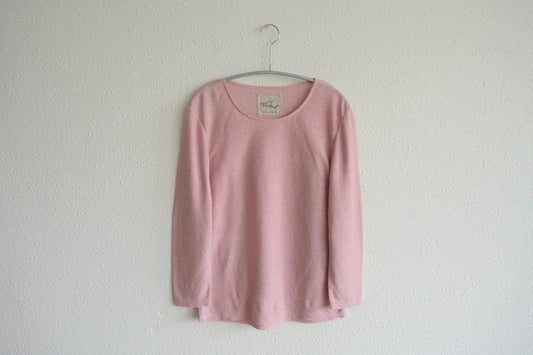 リネンコットンアンダーウェア7分袖｜レディース｜マカロンピンク