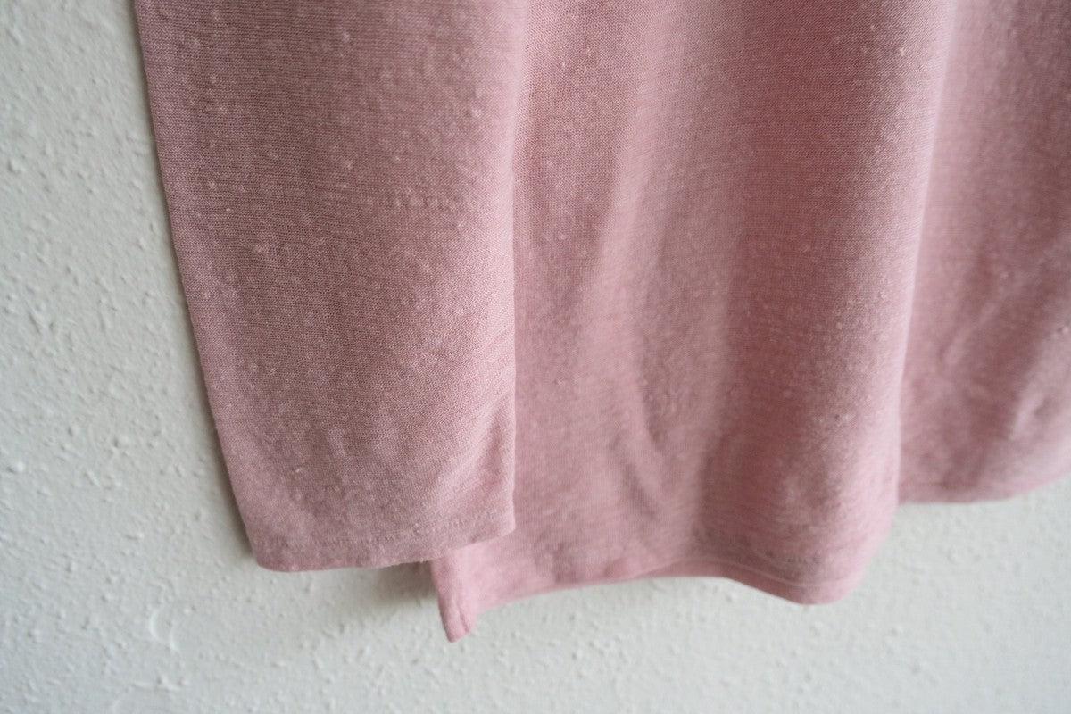 リネンコットンアンダーウェア7分袖｜レディース｜マカロンピンク