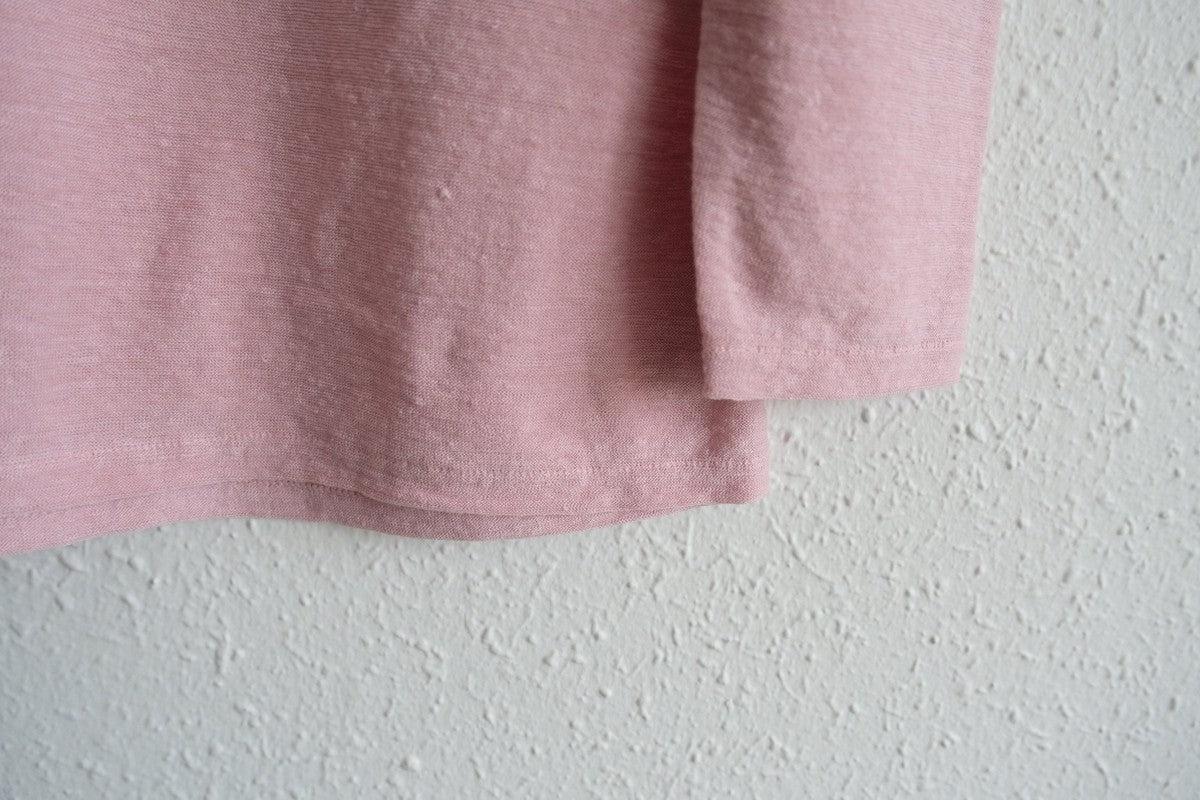 リネンコットンアンダーウェア7分袖｜レディース｜マカロンピンク