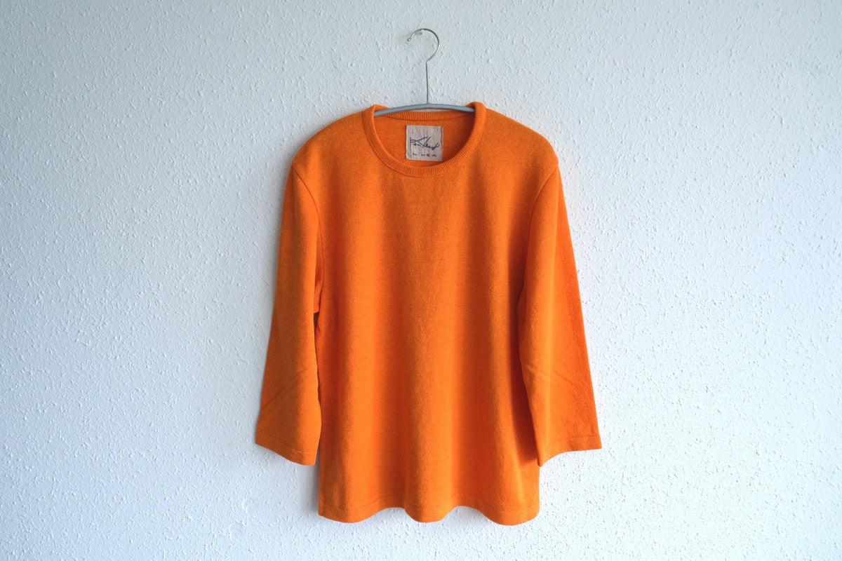 リネンニット 7分袖プルオーバー｜レディース｜マリーゴールド