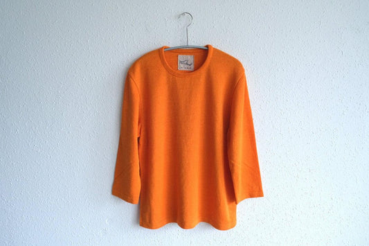 リネンニット 7分袖プルオーバー｜レディース｜マリーゴールド