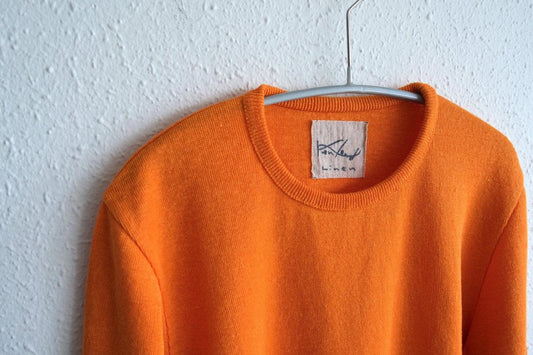 リネンニット 7分袖プルオーバー|レディース|マリーゴールド