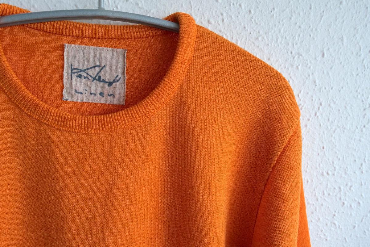 リネンニット 7分袖プルオーバー｜レディース｜マリーゴールド