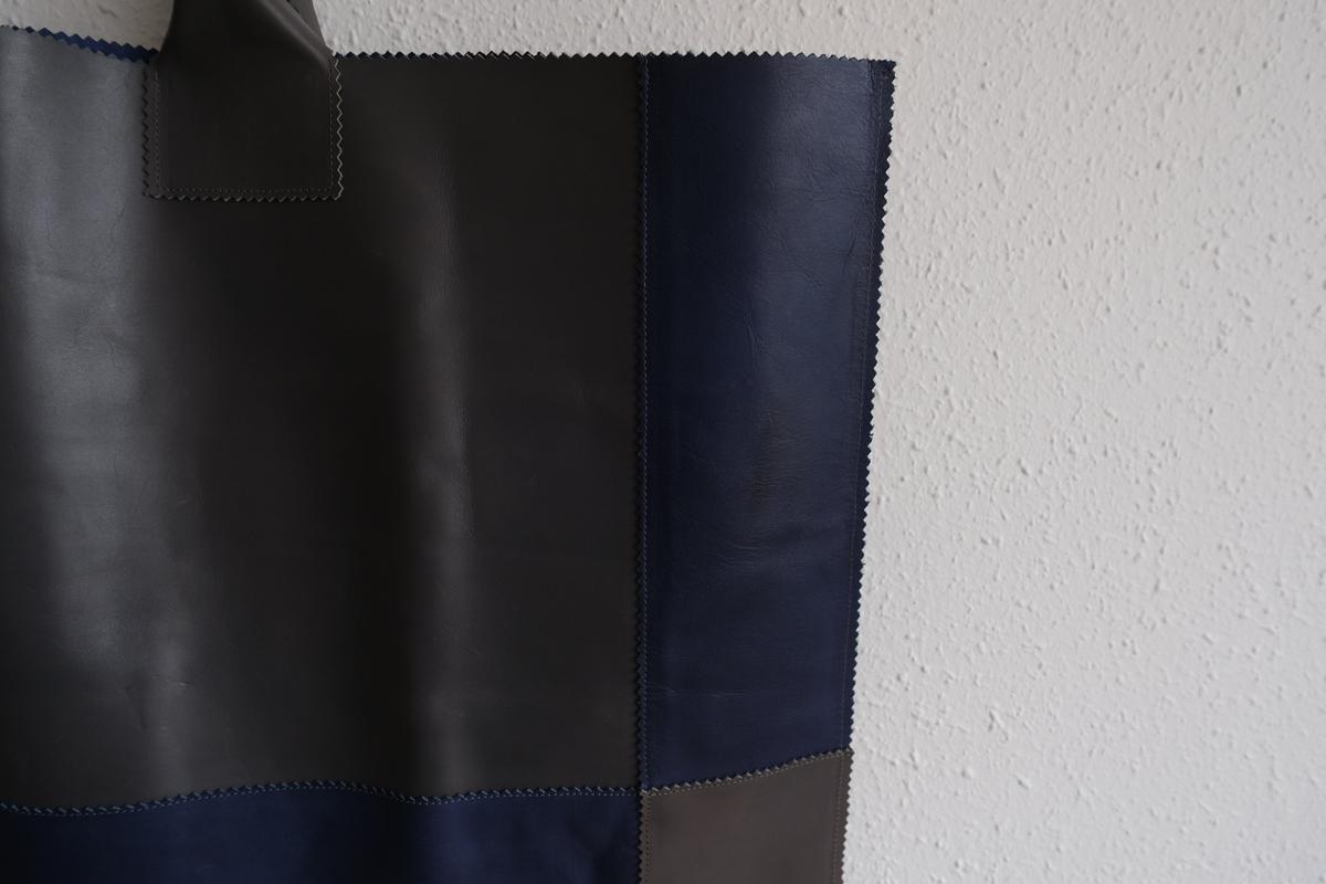 ビッグレザートートバッグ パッチワーク（G）