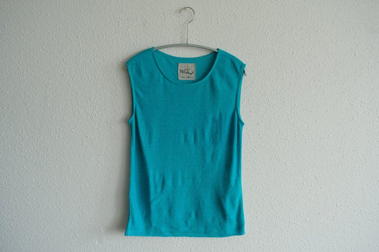 リネンコットンアンダーウェア ノースリーブ|レディース|トルコブルー